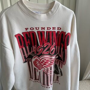 Abercrombie & Fitch Detroit Red Wings White Crewneck Mens